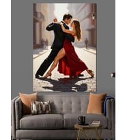 Tango Dansı Romantik Çift Dekoratif Kanvas - Mdf Ahşap Tablo