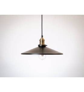 RİOLİGHT RETRO TEKLİ METAL SARKIT AVİZE ŞAPKA ÇAPI: 38CM (Siyah)
