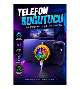 RGB Aydınlatmalı Sessiz Telefon Soğutucu – Mobil Oyun ve Günlük Kullanım