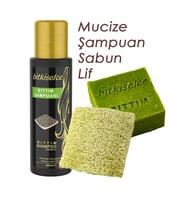 Bitkiselce Mucize Bıttım Şampuanı & Doğal Kabak Lifli Bıttım Sabunu Peeling Etkili 125 gr. 1 kalıp sabun