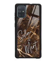 Samsung A71 Uyumlu Kahve Mermer Tasarımlı Glossy Telefon Kılıfı