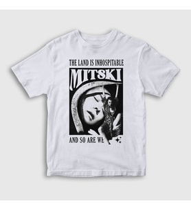 Presmono Unisex Çocuk Beyaz Inhospitable Müzik Mitski T-Shirt 543469tt