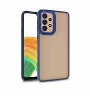 Galaxy A72 Kılıf Zore Flora Buton,Kenar Çevresi Renkli Kılıf (Mavi)
