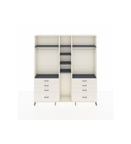 Arges Dolap 8 Raflı 8 Çekmeceli 3 Askılı 220x30x243 Aytaşı-Antrasit/Aytaşı