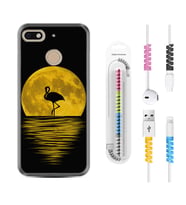 General Mobile GM8 Go GM9 GM20 Pro Plus Kılıf Kablo Koruma Spiral Silikon Ay ve Flamingo 1775