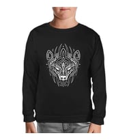 Tribal Viking Bear Siyah Çocuk Sweatshirt