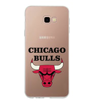 Samsung Galaxy J4 Plus Kapak Chicago Bulls Tasarımlı Şeffaf Silikon Kılıf