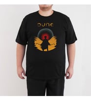Bant Giyim - Dune Büyük Beden Siyah Erkek Tişört (Siyah - Beyaz)
