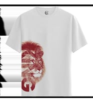 Lion Fury - %100 Pamuklu Kadın Beyaz Tişört - Premium Quality (Siyah - Beyaz)