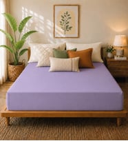 Premium Jersey Lila Fitted %100 Pamuk Penye 100x200+30cm Tek Kişilik Lastikli Çarşaf