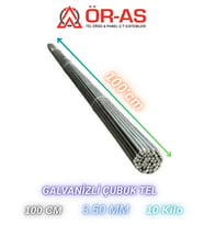 Çubuk Tel Galvanizli 3,50 Mm  10- Kg X 100 Cm – Doğrutulmuş Tel (Gri)