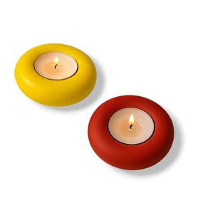 Sarı Kırmızı Mumluk Seti El Yapımı Dekoratif Tealight Mumluk