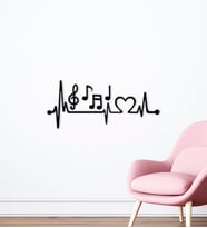 BK Home Müzik Notaları Tasarımlı Ahşap Duvar Süsü-4 (Siyah)