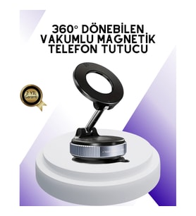 16 Mıknatıslı Vakumlu Araç Telefon Tutucu – 360° Döner Manyetik Stand