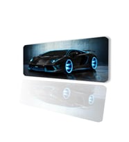 SonicTouch Tron Yarış Arabası Kaymaz Gaming Oyuncu Masaüstü Dikişsiz Siyah Klavye Mouse Pad 32x70Cm