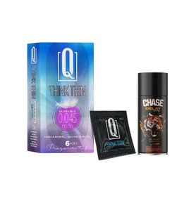Q Think Thin 6'Lı Prezervatif + Chase Sprey