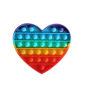 Pop It Duyusal Zihinsel Oyuncak  ( Rainbow Renk, Kalp ) (Karışık)