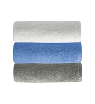 3 lü Düz Renk El Yüz Havlu Seti %100 Pamuklu 50x90 Cm Gri-Mavi-Beyaz