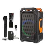 Shile SL-10 120 Watt Taşınabilir Seyyar Amfi Hoparlör Kablosuz 1 EL + 1 Yaka Mikrofonlu Kumandalı USB+SD+BT
