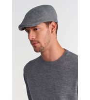 Erkek Yün Flat Cap Kasket Peaky Blinders Şapka (Gri)