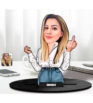 BK Gift Kişiye Özel Orta Parmak Karikatürlü Ahşap Biblo-2, Arkadaşa Hediye, Sevgiliye Hediye