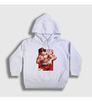 Presmono Unisex Çocuk Beyaz Strong V2 Anime Hanma Baki Kapüşonlu Sweatshirt 319242tt