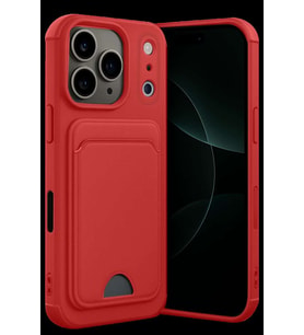 iPhone 17 Pro Max Kelvin Kartvizitli Silikon - Kırmızı