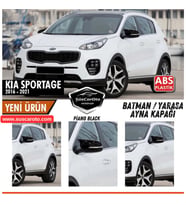Kia Sportage 2016-2021 Sinyalli Uyumlu Batman Yarasa Ayna Kapağı Piano Black ABS Plastik Sağ Sol Tak