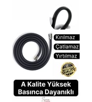 Siyah Dayanıklı Esnek Kırılmaz Çatlamaz Patlamaz Sızdırmaz Pvc Banyo Duş Musluk Hortumu 1,5 Metre