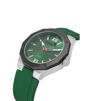Polo Air Metal Kasa Silikon Kordon Erkek Kol Saati Yeşil Gümüş Renk PL-7048E3x (Açık Yeşil-Gümüş)
