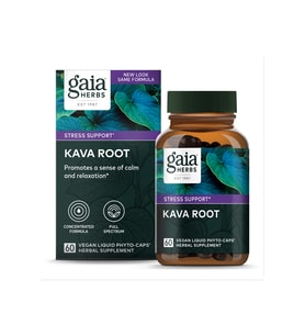 Gaia Herbs Kava Root - 60 Vegan Liquid Phyto-Caps 442mg. USA MENŞEİ.61.