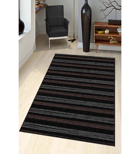 Siyah Sade Desensiz Kaymaz Tabanlı Dekoratif Halı AR686 - 100 x 160 cm