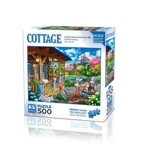 20053 Colorful House Near The Lake 500 Parça Puzzle-Ks Puzzle