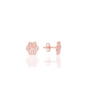 Söğütlü Silver Gümüş rose zirkon taşlı pati küpe