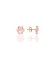 Söğütlü Silver Gümüş rose zirkon taşlı pati küpe