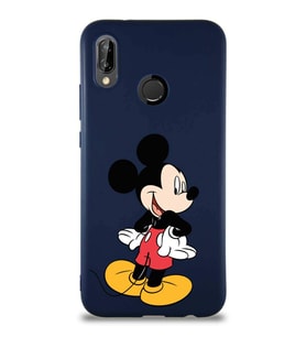 Huawei P20 Lite Soft Premier Kapak Mickey Mouse-D Tasarımlı Silikon Kılıf - Lacivert (Şeffaf)