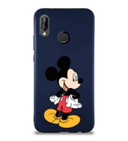 Huawei P20 Lite Soft Premier Kapak Mickey Mouse-D Tasarımlı Silikon Kılıf - Lacivert (Şeffaf)