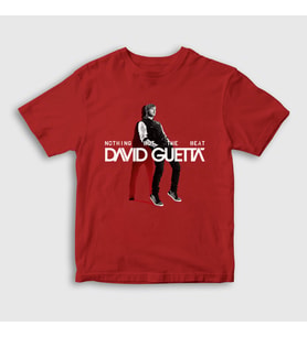 Presmono Unisex Çocuk Kırmızı Beat Müzik Dj David Guetta T-Shirt 489232tt
