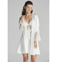 pilelistore Pierre Cardin 6625 Kısa Gecelikli 6'lı İpek Set (Ekru)