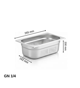 ÜRET Delikli Gastronom Küvet GN 1/4 200 mm 5,5 lt