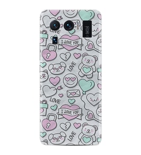 Xiaomi Mi 11 Ultra Kılıf Resimli Desenli Silikon Platinium Series I Love You 1882