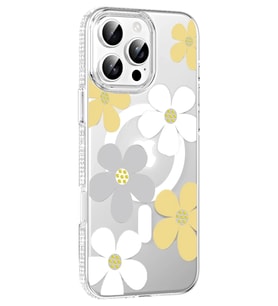 Mey İthalat® iPhone 16 Pro Floral Magsafe Kapak - Sarı