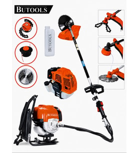BUTOOLS BS-24 Sırt Tipi Benzinli Motorlu Ot Çalı Tırpanı Çim Biçme Makinesi Tirpan Canavar Başlık