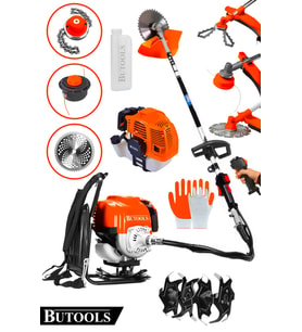 BUTOOLS BS-24 Sırt Tipi Benzinli Motorlu Ot Çalı Tırpanı Çim Biçme Makinesi Tirpan Canavar Başlık
