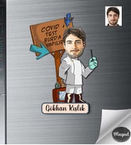 Kişiye Özel Doktor Erkek Ahşap Magnet -5