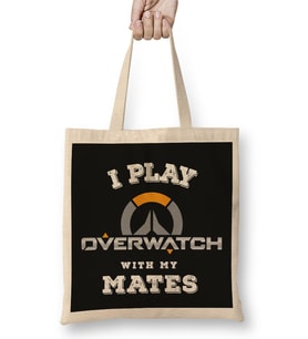 I Play Overwatch With My Mates Bez Çanta Uzun Saplı