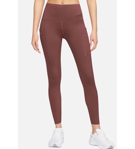 Nike Go Therma Fit Firm Support High Waisted 7/8 With Pockets Training Kadın Lazer Kesim 6 Cepli Toparlayıcı Tayt Kahverengi