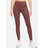 Nike Go Therma Fit Firm Support High Waisted 7/8 With Pockets Training Kadın Lazer Kesim 6 Cepli Toparlayıcı Tayt Kahverengi