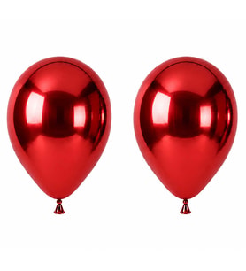 Kırmızı Renk Lateks krom Balon (45 cm) - 2 Adet
