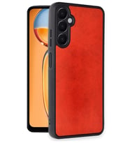 Samsung Galaxy A36 Kılıf Şık Deri Görünümlü ve Dokulu Esnek Premium Fitfist Kapak (Kırmızı)